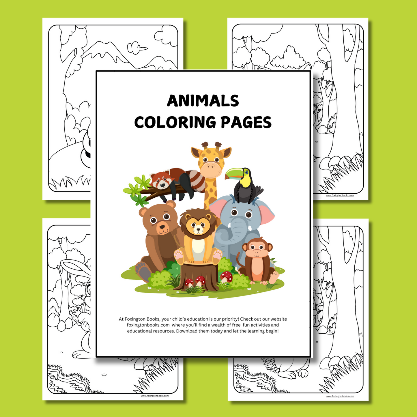 Free Digital Kids Animal Coloring Book