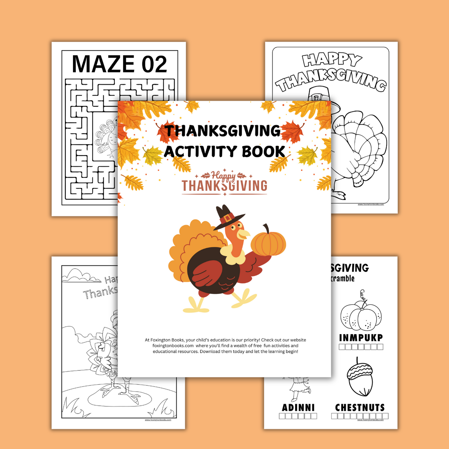 Digital Kids Thanksgiving Activity Book