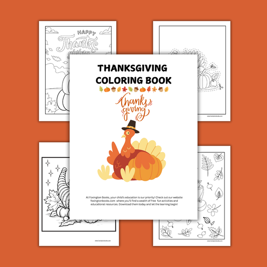 Digital Kids Thanksgiving Coloring Book