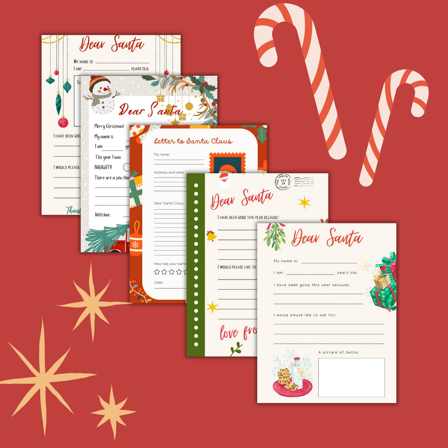 Digital Letters to Santa Template