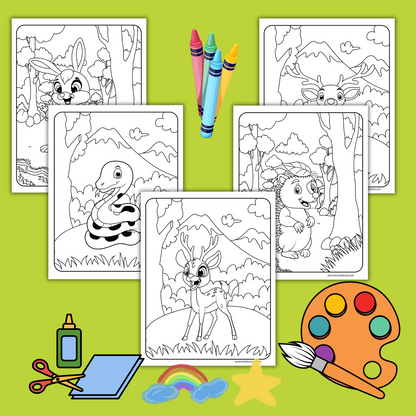 Free Digital Kids Animal Coloring Book