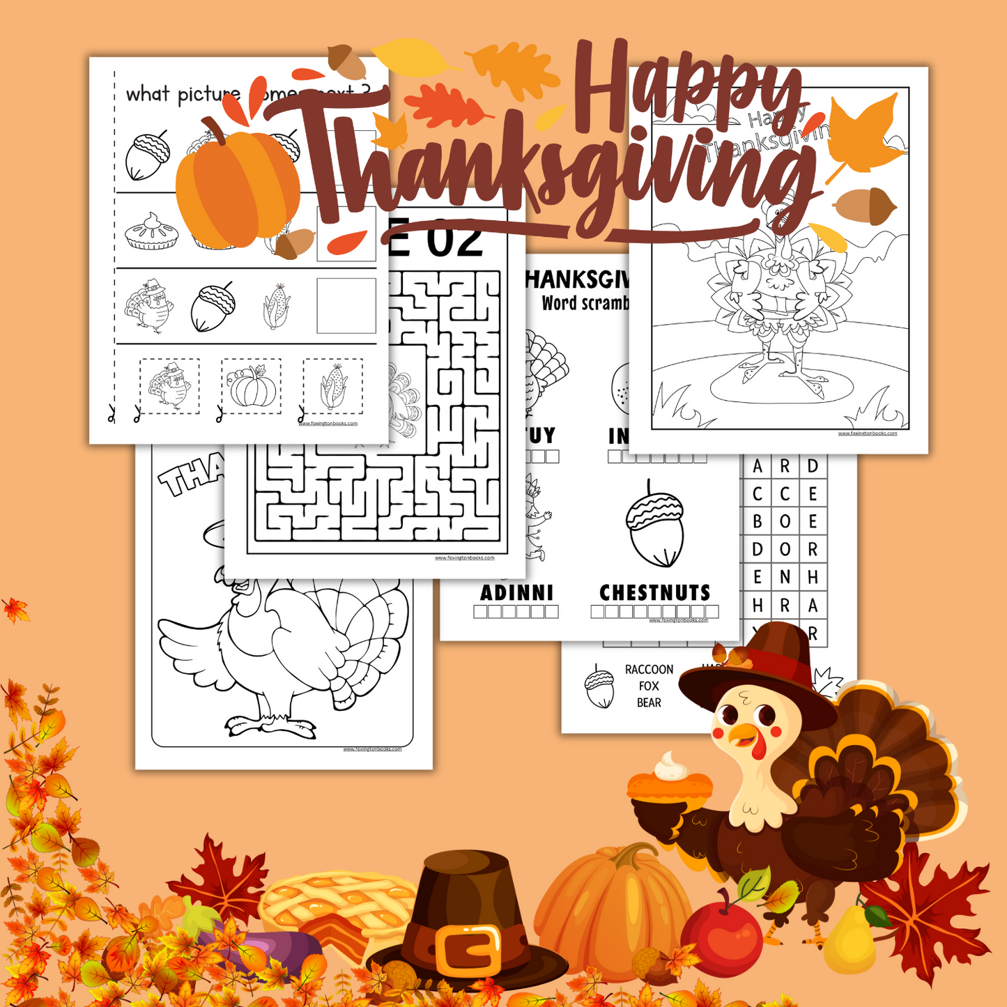 Digital Kids Thanksgiving Activity Book