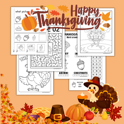 Digital Kids Thanksgiving Activity Book